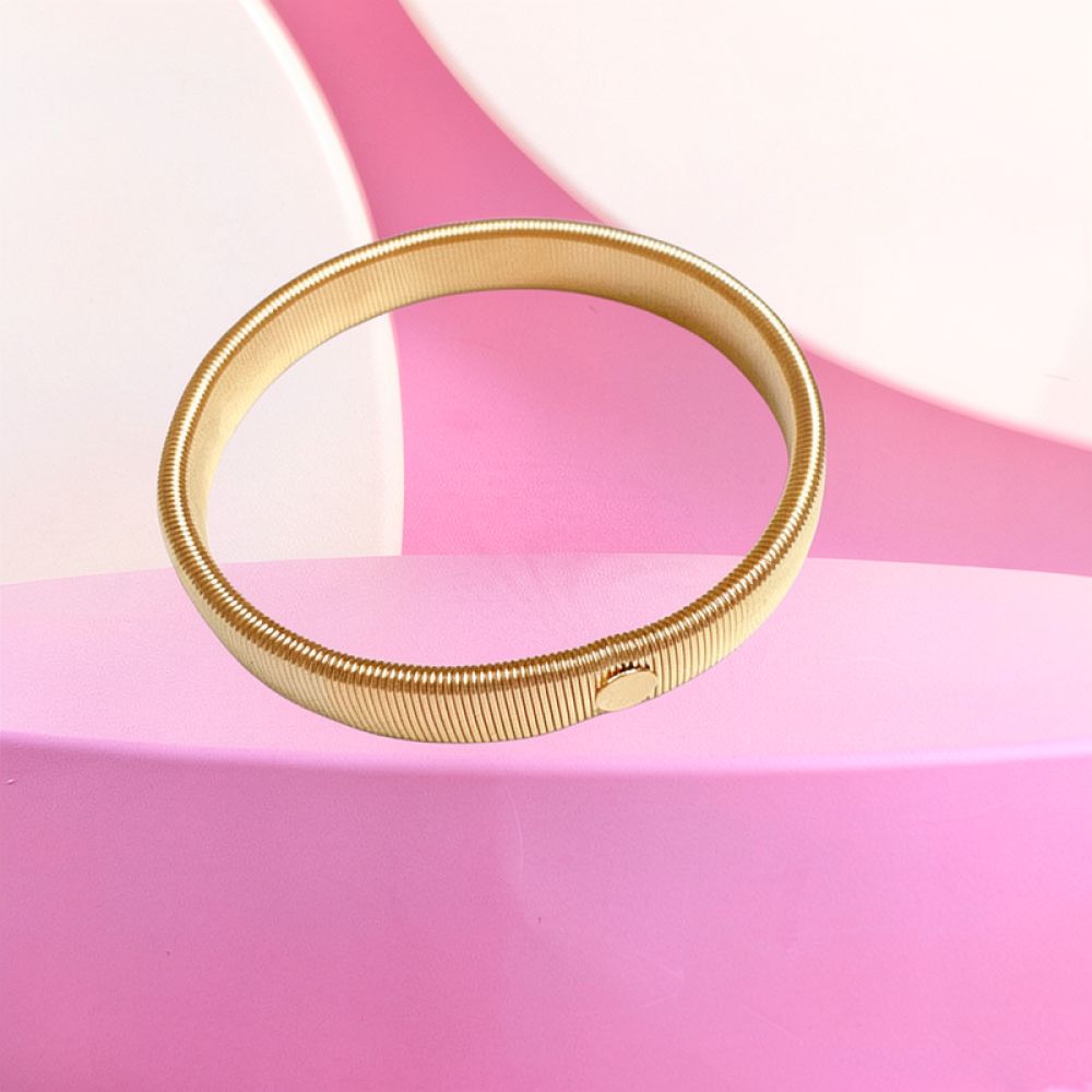 Men Accessories Ring And Bracelet - Bracciale elastico in metallo con motivo