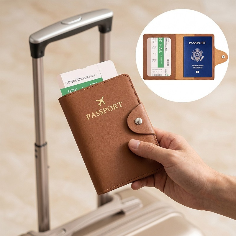 Men'S Accessories Case - Elegante portapassaporto in pelle sintetica, ideale