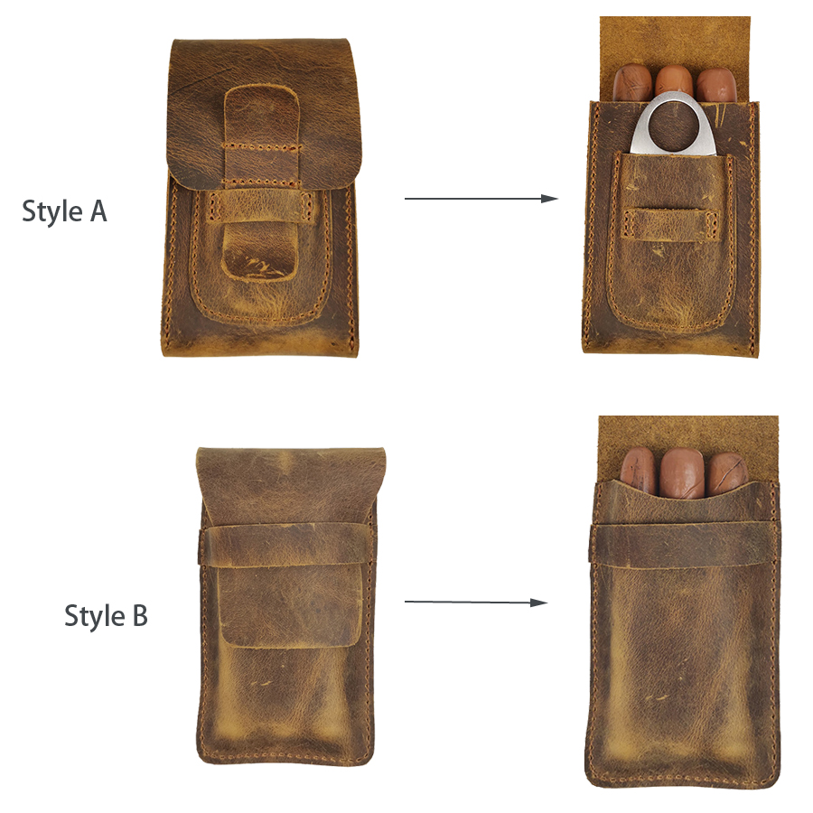 Cigar Cutter Set - Custodia per sigari in pelle Umidificatore