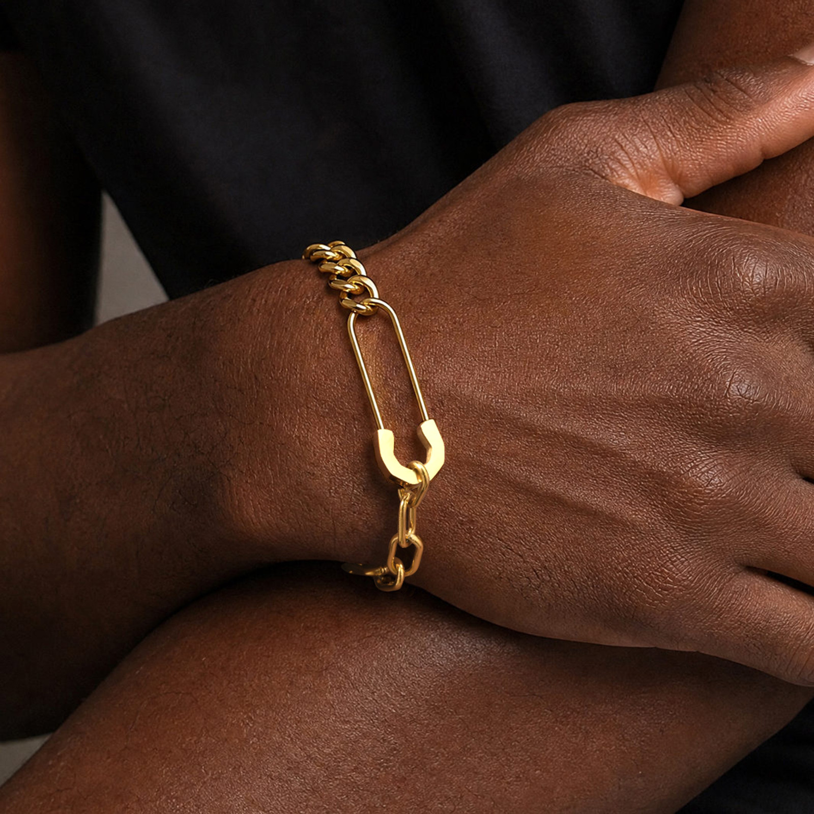 Men Accessories Ring And Bracelet - Bracciale Vnox da Uomo a Catena