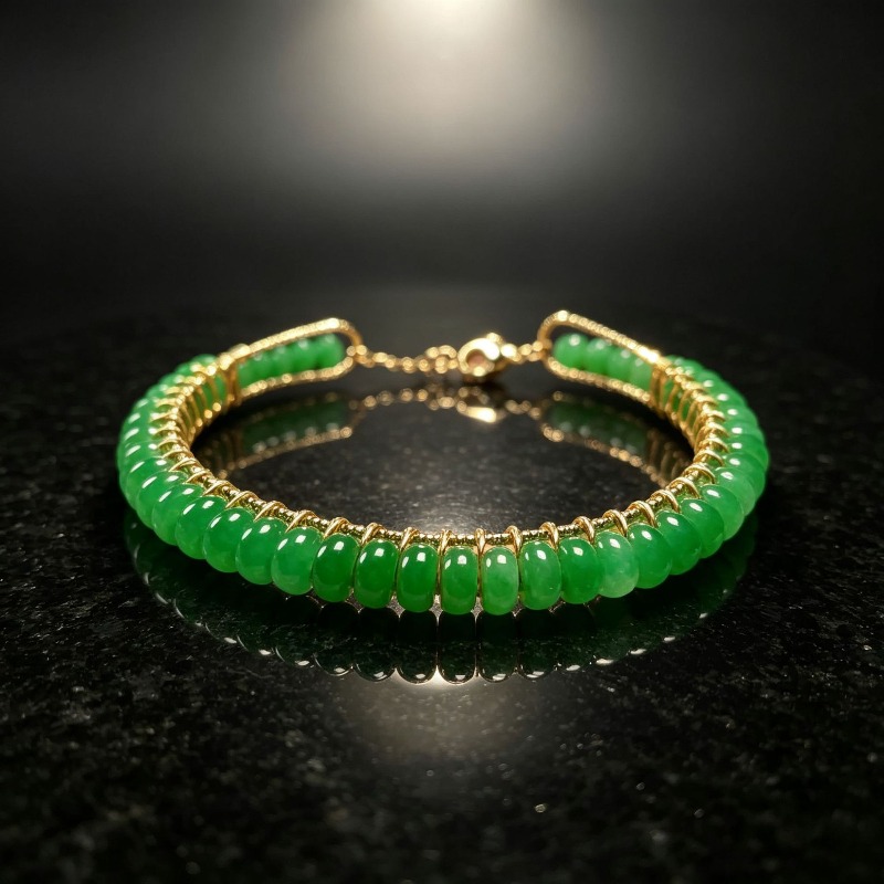 Men Accessories Jewelry - Braccialetti con perline di giada blu