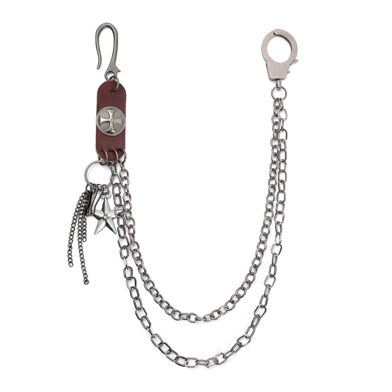 Men Accessories Pk - Punk Steet Portachiavi in pelle di