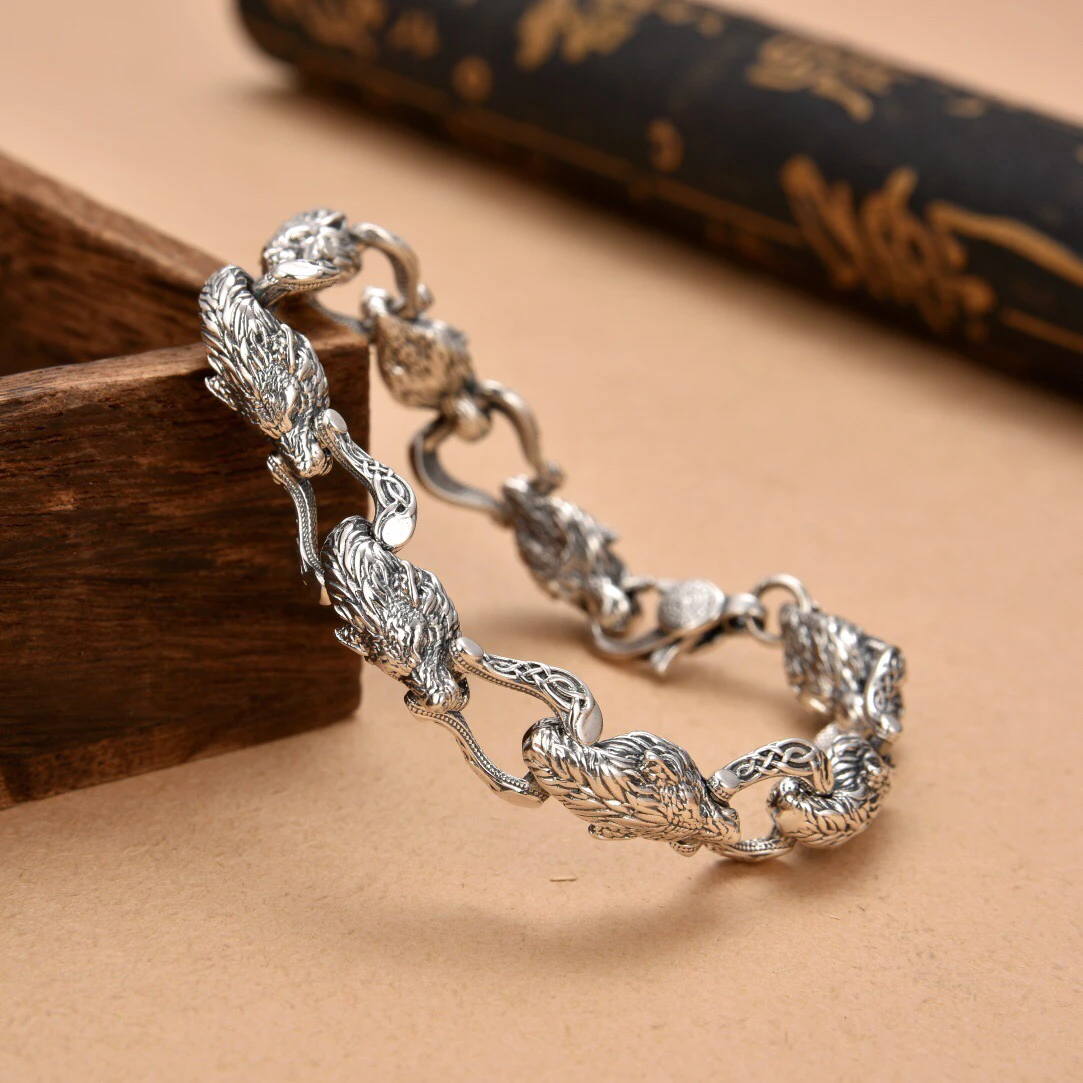Men Accessories Ring And Bracelet - Nuovo braccialetto collegato con testa di