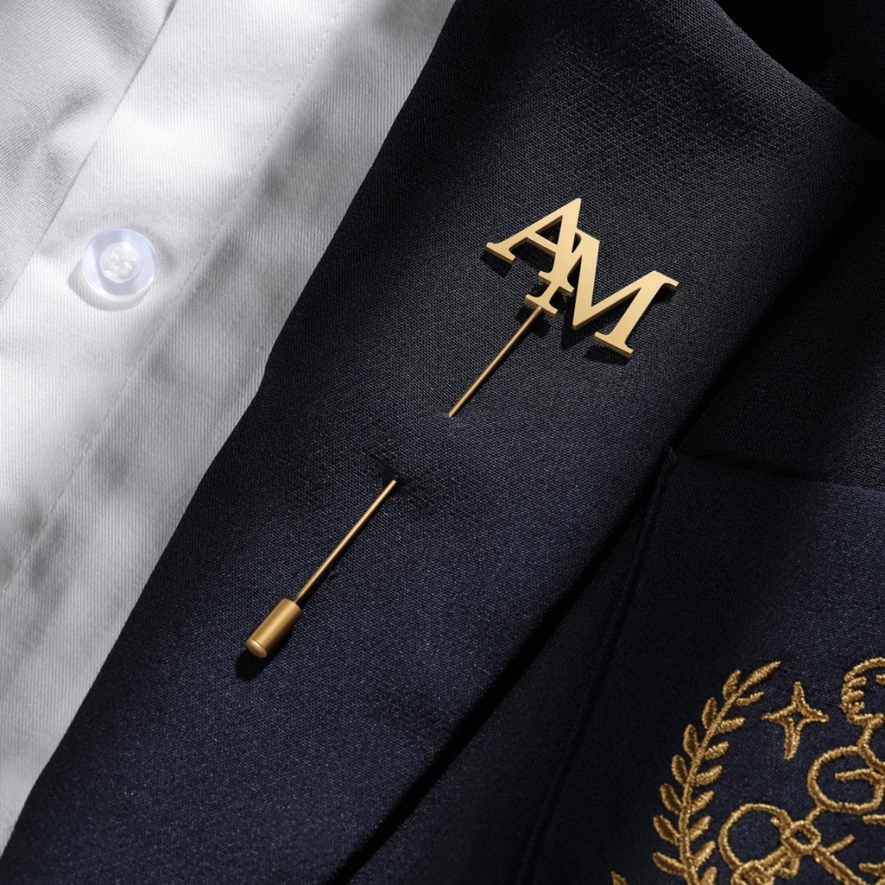 Men Accessories Brooch - Spilla con Iniziali Personalizzate da Uomo
