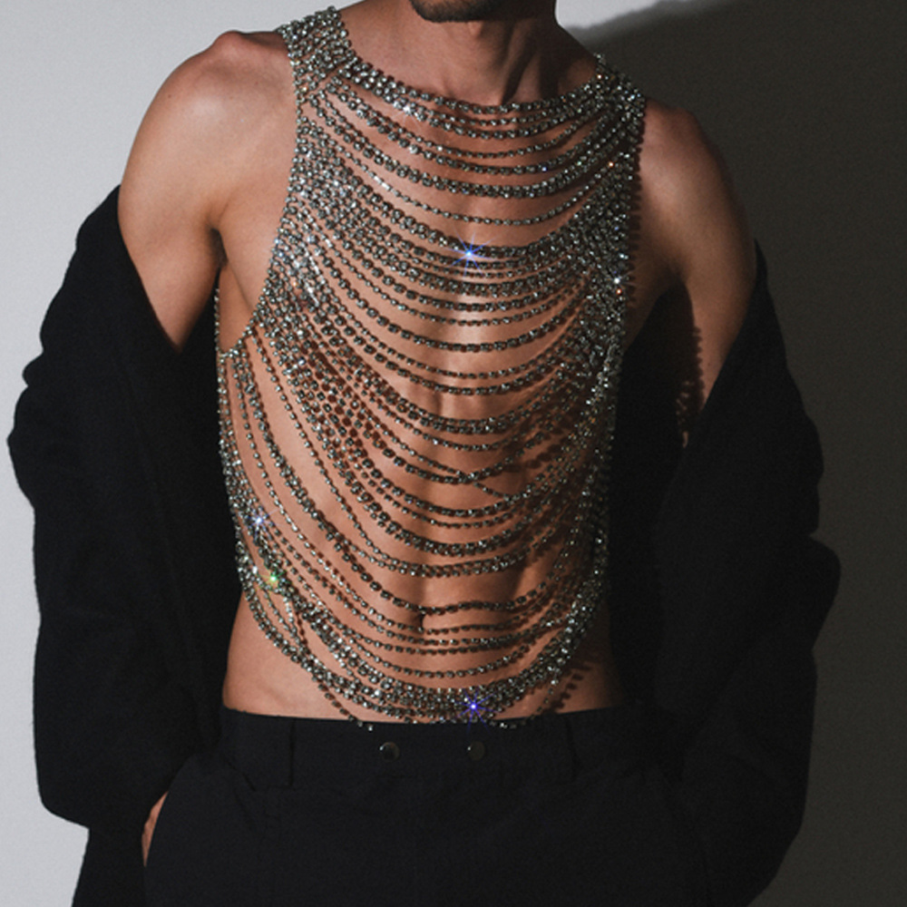 Men'S Accessories Clothing - Moda lussuosa bling uomo donna catena