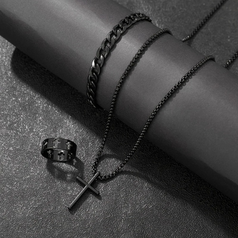 Set di Accessori Cross-Style:  - Men Accessories Ring And Bracelet recensione e prezzo