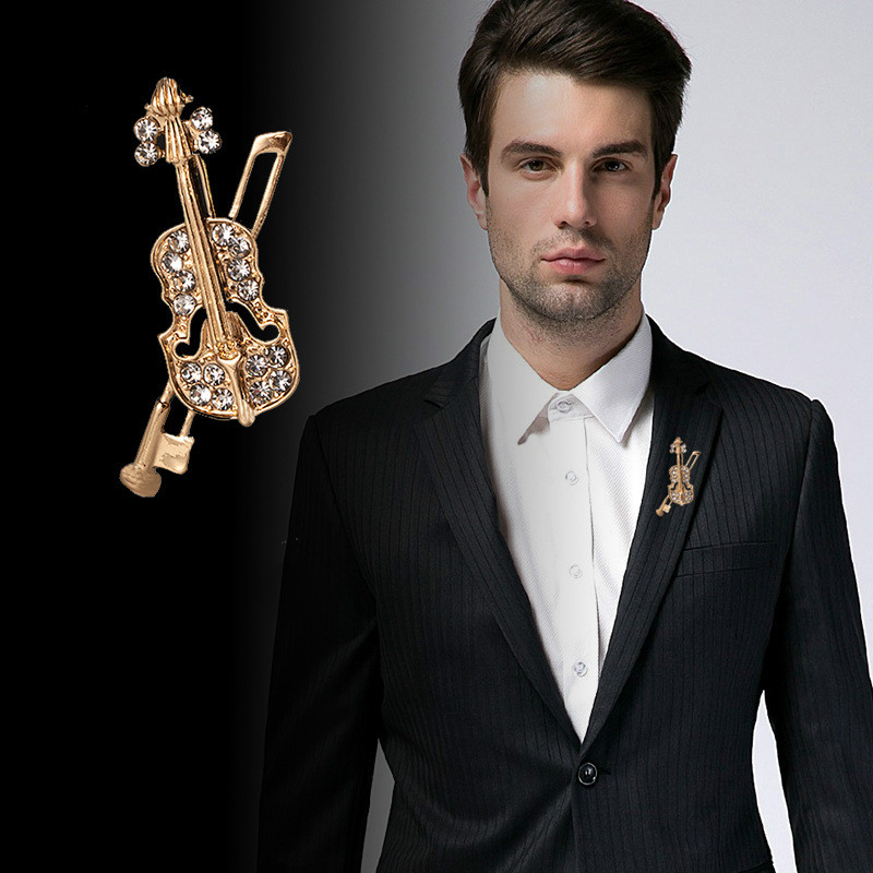 Spilla per violino in cristall - Men Accessories Brooch recensione e prezzo