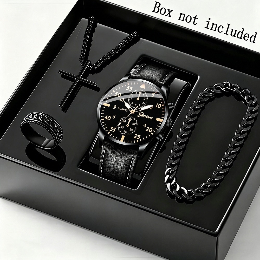 Elegante Set di 4 Pezzi per Uo - Men Accessories Ring And Bracelet recensione e prezzo