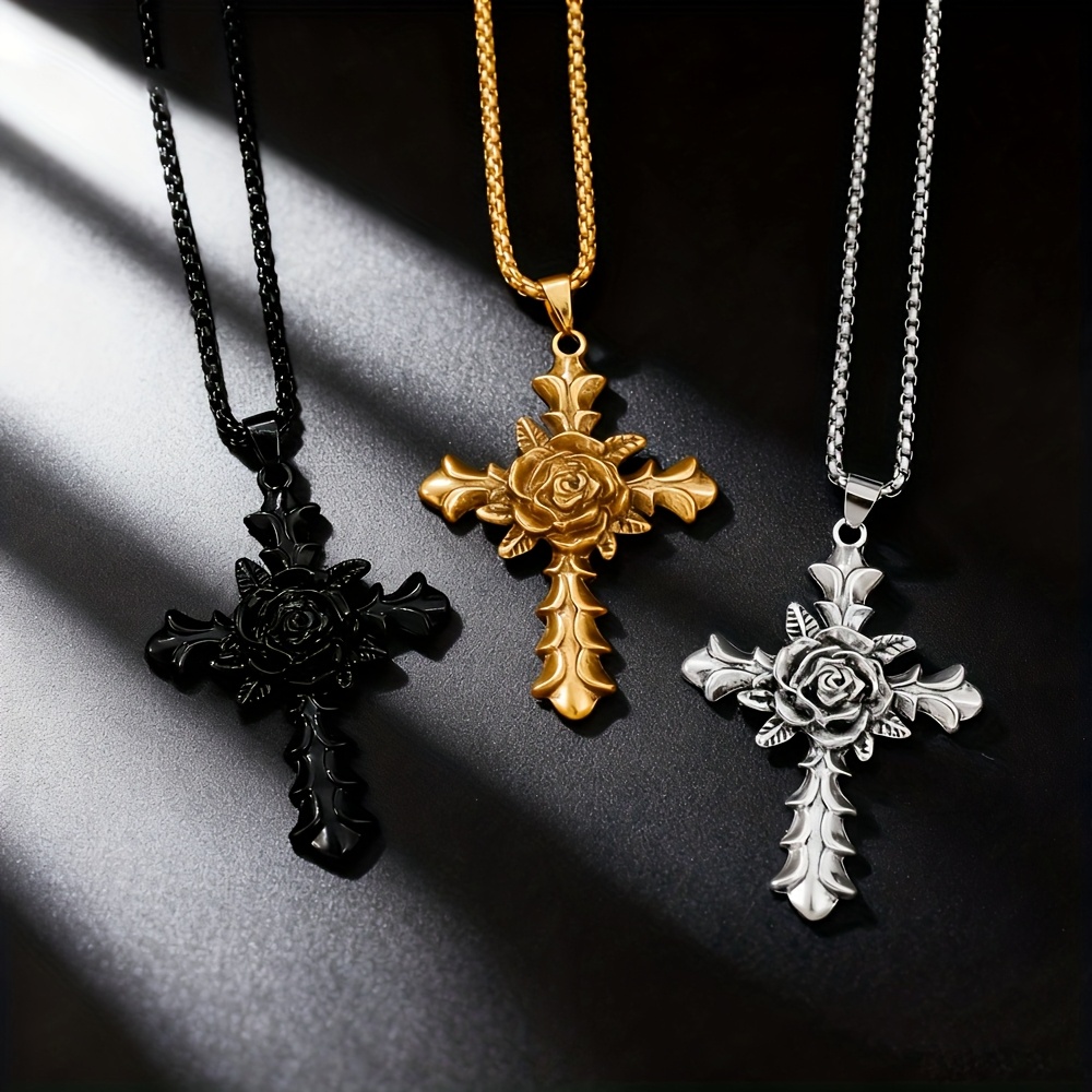 1Pz Collana con Ciondolo a Cro - Men Accessories Ring And Bracelet recensione e prezzo