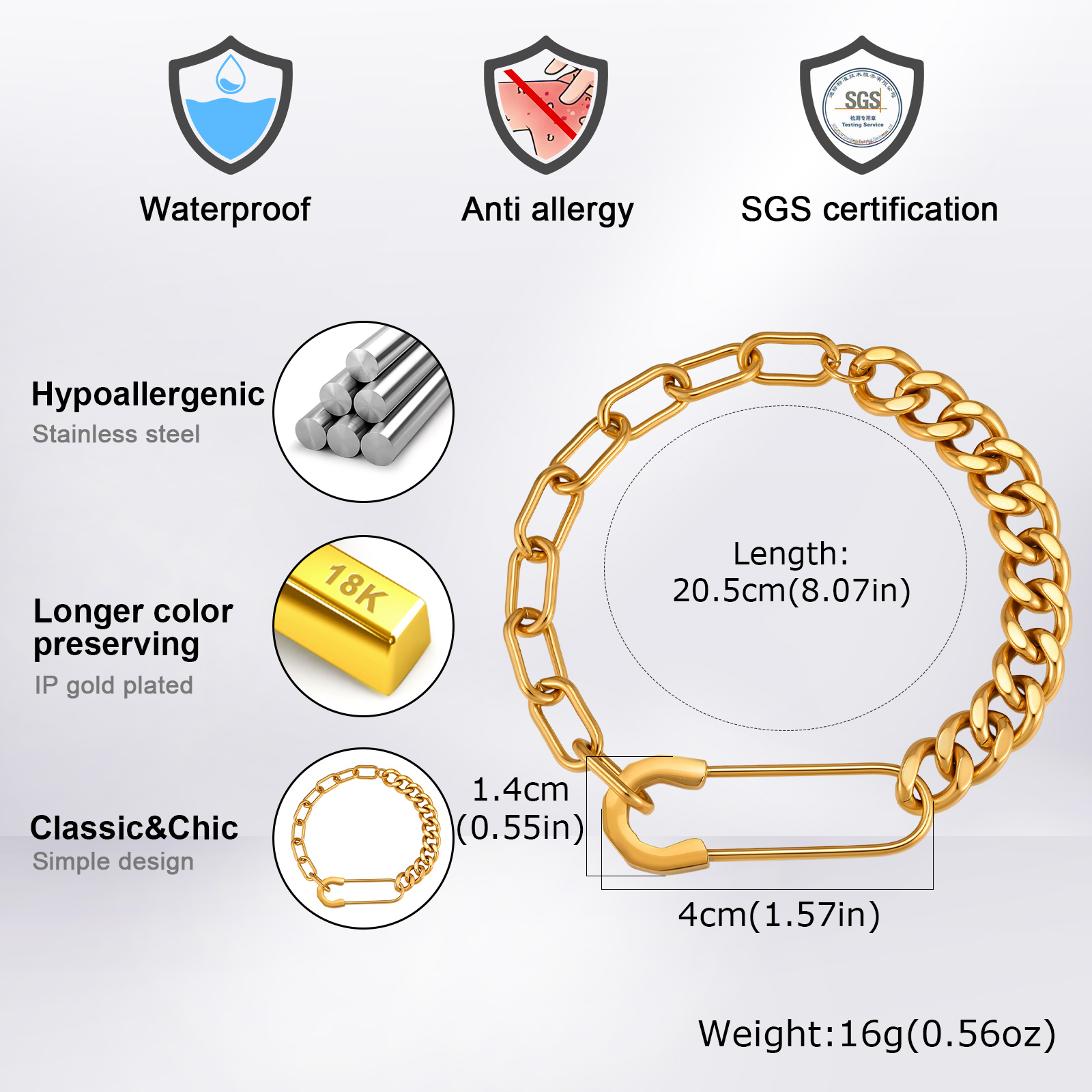 Bracciale Vnox da Uomo a Caten - Men Accessories Ring And Bracelet recensione e prezzo
