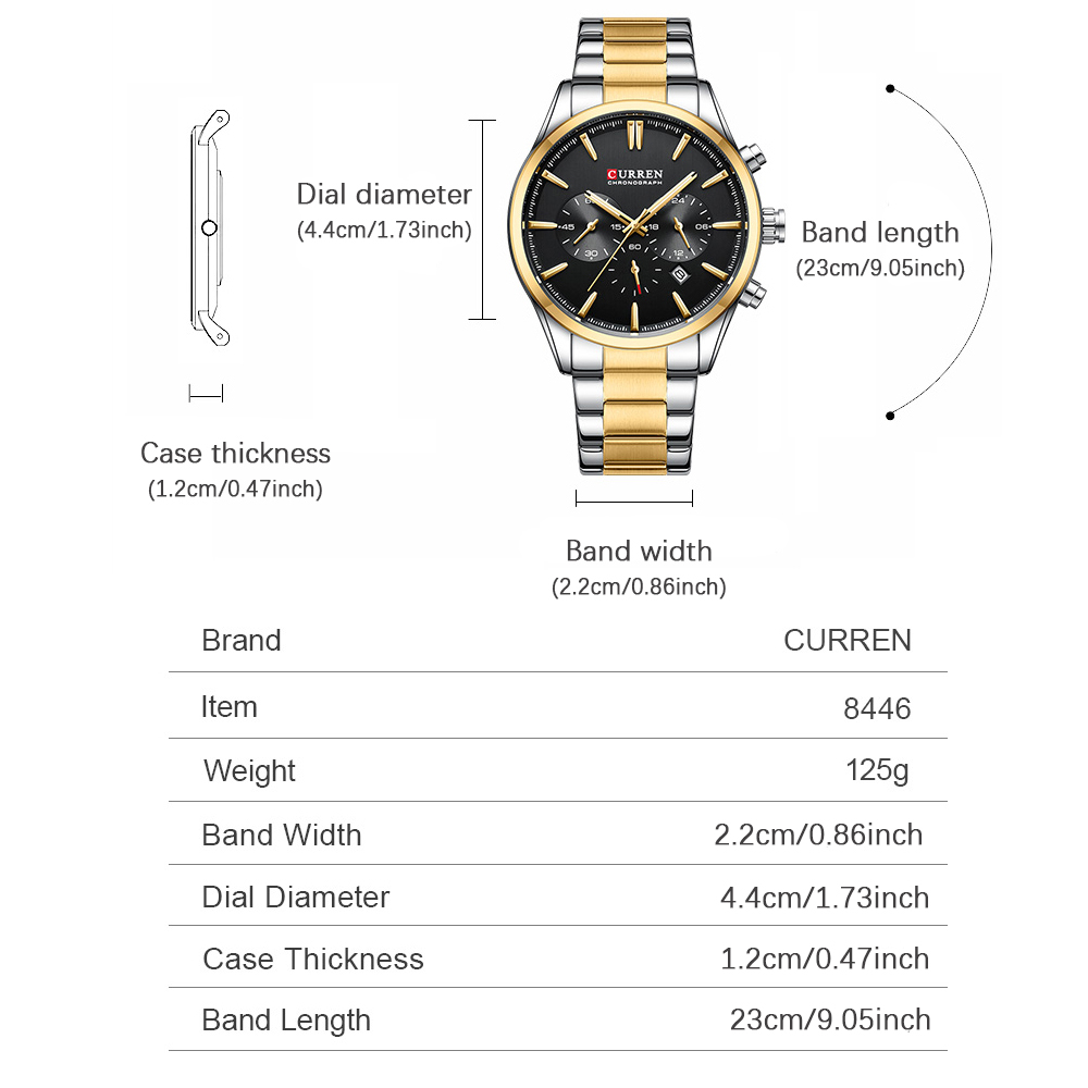 CURREN Casual Quarzo Crono Oro - Men Accessories Jewelry recensione e prezzo