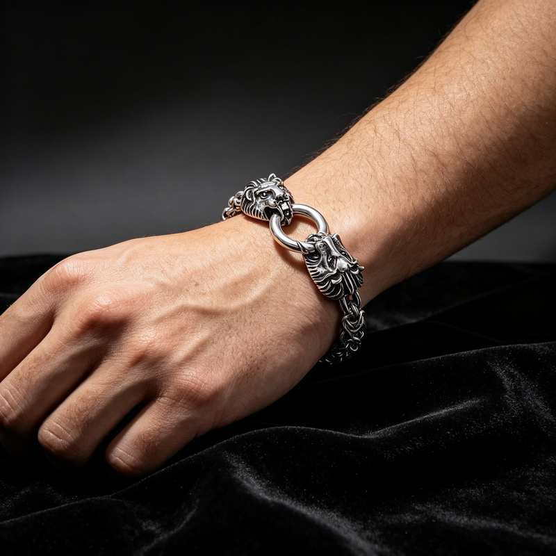 Bracciale vintage con testa di - Men Accessories Ring And Bracelet recensione e prezzo